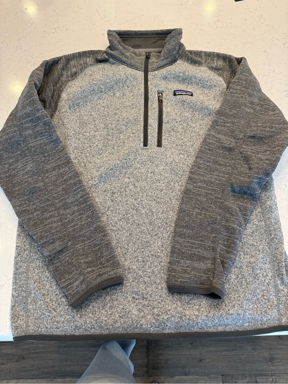 Patagonia Men's Heather Gray & Dark Gray Quarter-Zip Fleece Pullover